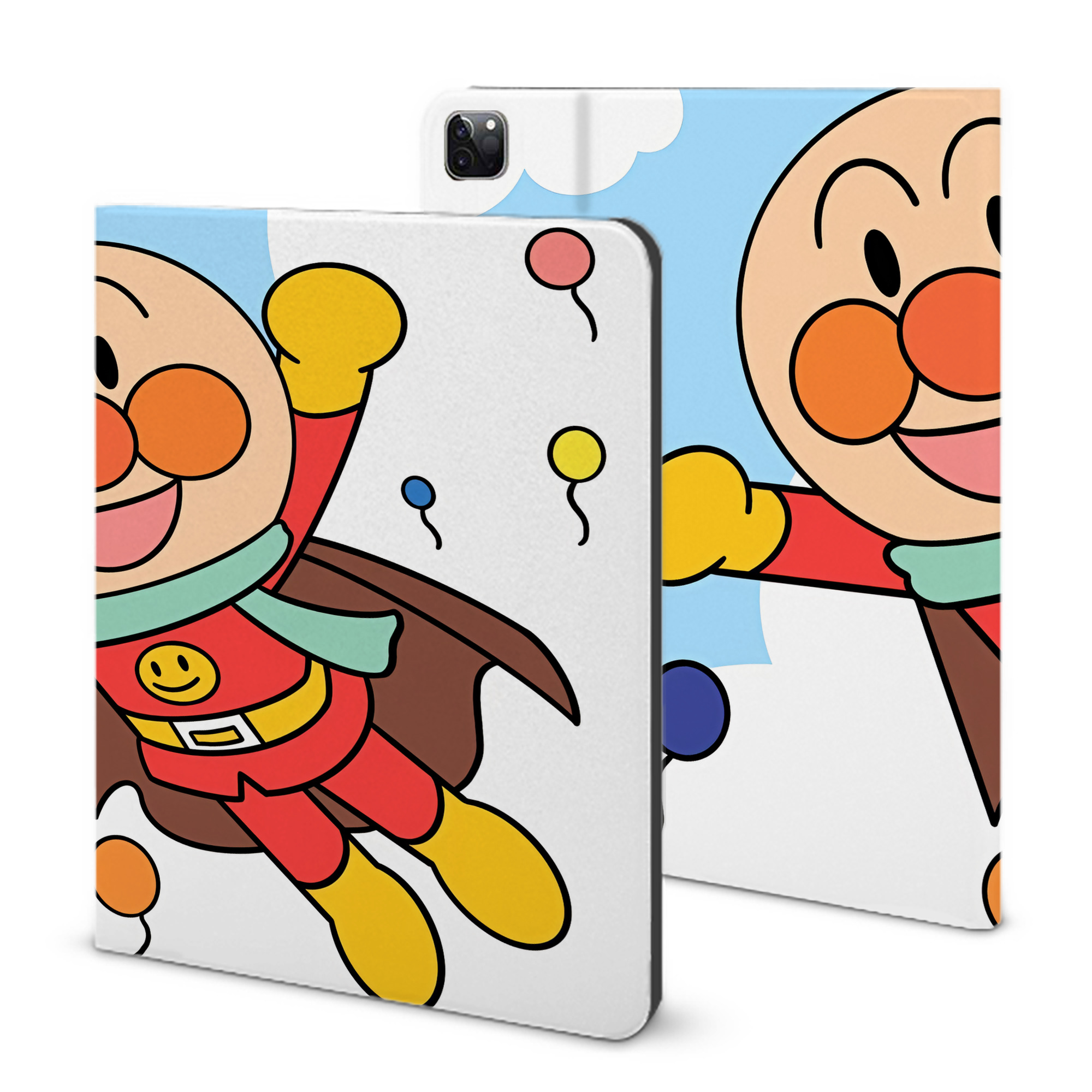 （画像用） アンパンマン Anpanman IPad ケース ブック型 PUレザー TPU 耐衝撃 軽量 薄型 ペン収納なし 全面保護 IPad 各モデル対応